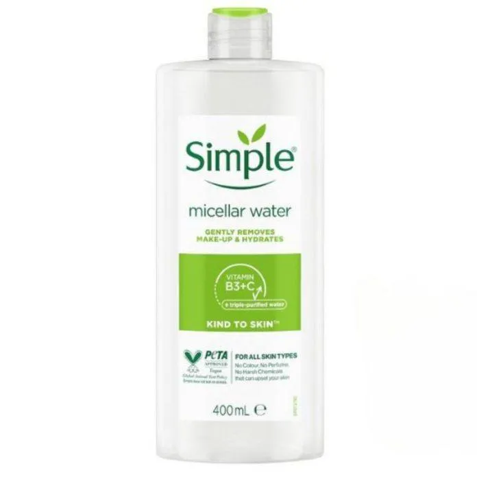 Nước tẩy trang cho da dầu mụn Simple Micellar Water (Nguồn: Internet)