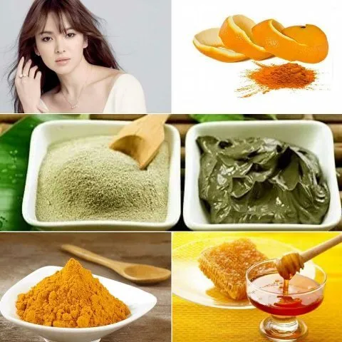 Bột vỏ cam, đất sét Multani Mitti, mật ong