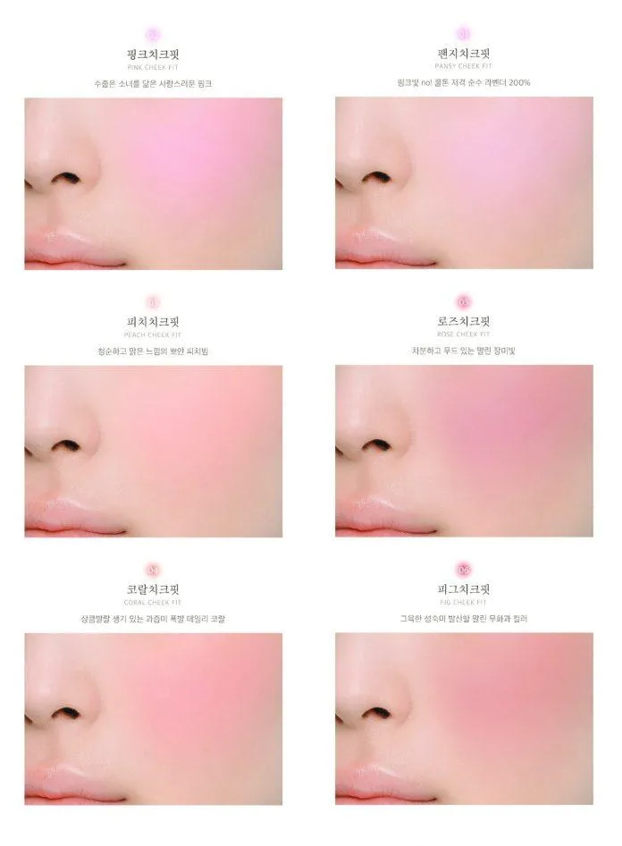 Bảng màu Eglips Cheek Fit Blusher (nguồn: Internet)