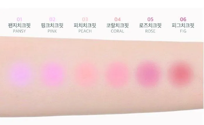 Bảng màu Eglips Cheek Fit Blusher (nguồn: Internet)