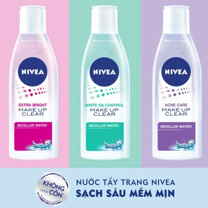 Nước tẩy trang Nivea giá bình dân, có 3 loại phù hợp cho từng loại da khác nhau. (Nguồn ảnh: Internet)