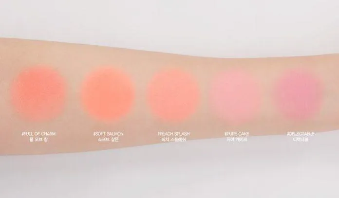 Bảng màu của phấn má 3CE Face Blush (Nguồn: Internet)