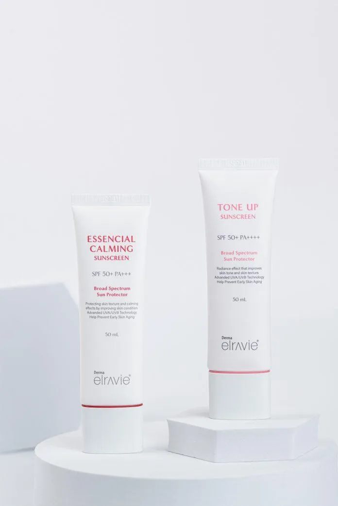 Elravie Tone Up Sunscreen và Essential Calming Sunscreen là 2 sản phẩm bán chạy nhất của hãng. (Nguồn: Internet)