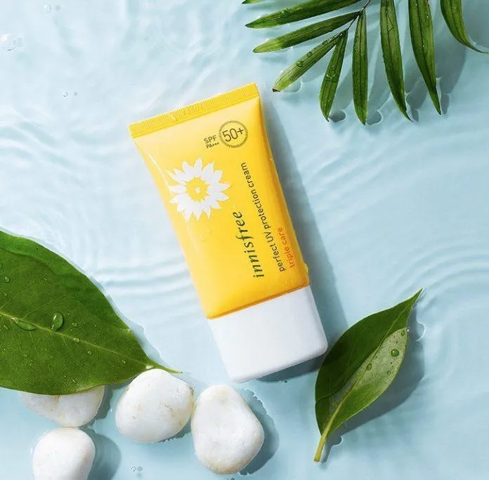 Kem chống nắng Innisfree thiết kế với màu sắc tươi mới, bắt mắt. (nguồn ảnh: internet.)