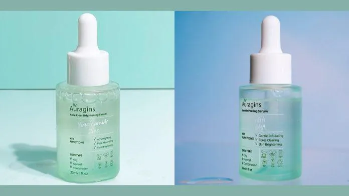 Bộ đôi serum The Auragins 7.5% AHA + 0.5% BHA Gentle Peeling và The Auragins 10% Niacinamide + 1% Zinc Acne Clear Brightening dành cho da dầu mụn, lỗ chân lông to. Nguồn: (Blogphunu.edu.vn)