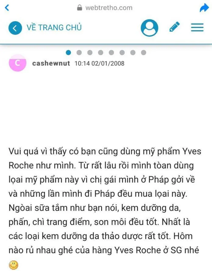 Đánh giá chân thực của hội chị em dành cho Yves Rocher 