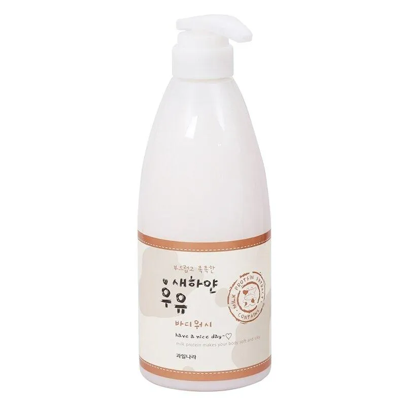 Sữa tắm dưỡng trắng da Welcos White Milk Body Wash chứa dồi dào các protein có trong sữa tươi (Ảnh: internet)