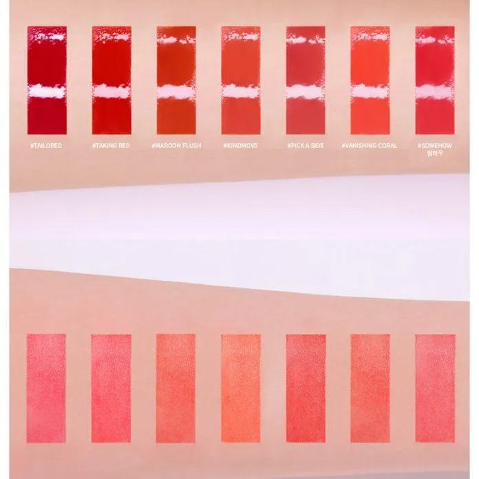 Lớp bóng của 3CE Flash Lip Tint chỉ "sương sương", không quá bóng. (nguồn: Internet)