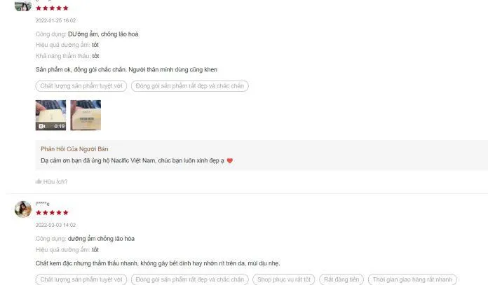 Đánh giá trên Shopee (Nguồn: Internet)