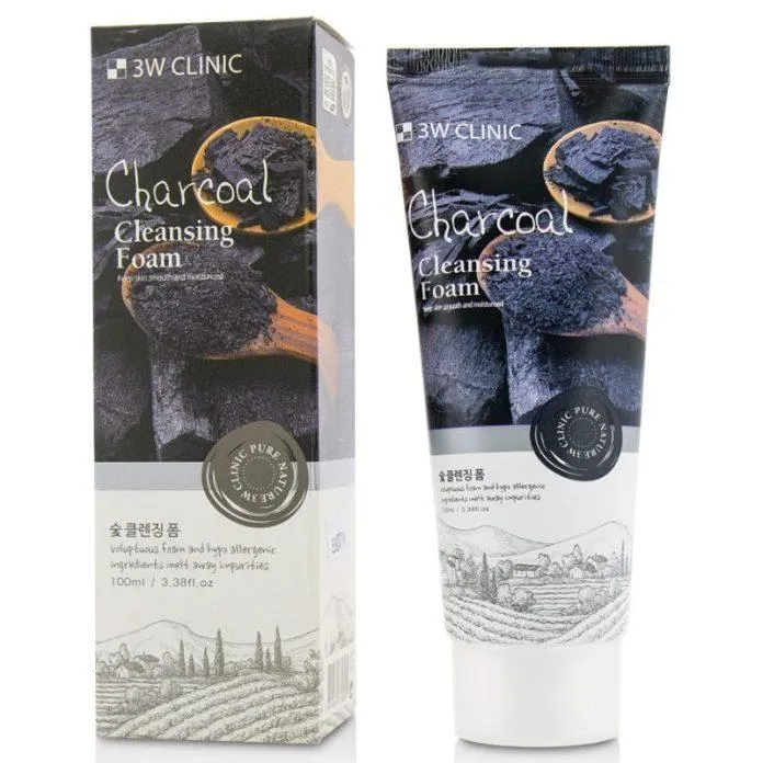 Sữa rửa mặt than hoạt tính 3W Clinic Charcoal Cleansing Foam (Nguồn: Internet)