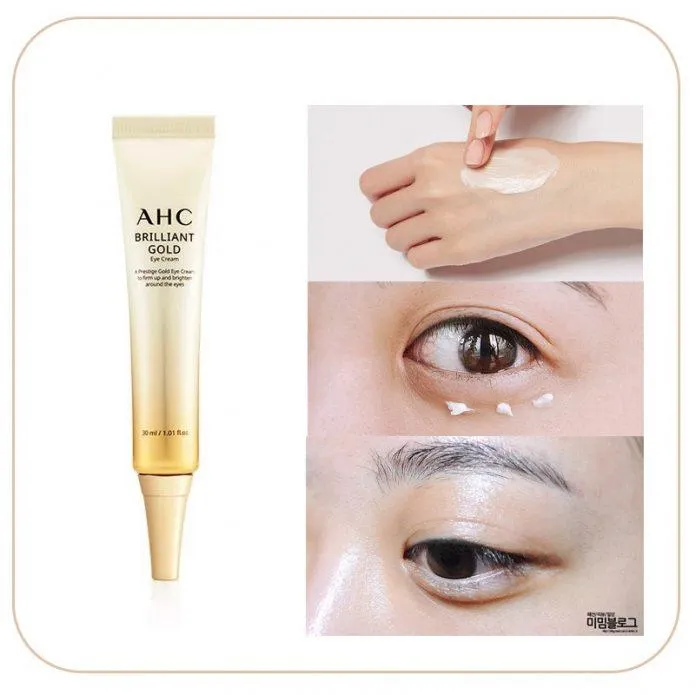 AHC Brilliant Gold Eye Cream chưa tinh thể vàng thật, nuôi dưỡng sâu và chống lão hóa mạnh cho vùng da mắt. (Nguồn: Internet)