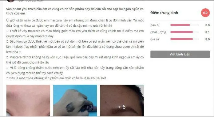 Đánh giá của khách hàng sử dụng sản phẩm trên trang Sheis (nguồn ảnh: Blogphunu.edu.vn).