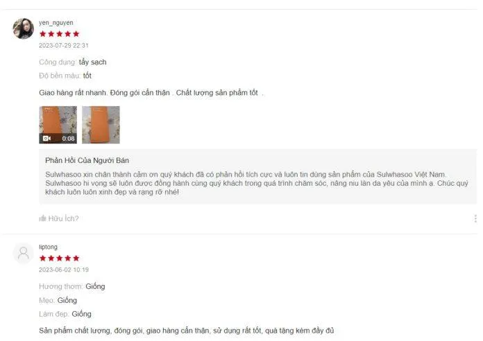 Đánh giá của khách hàng trên Shopee (Ảnh: Internet).