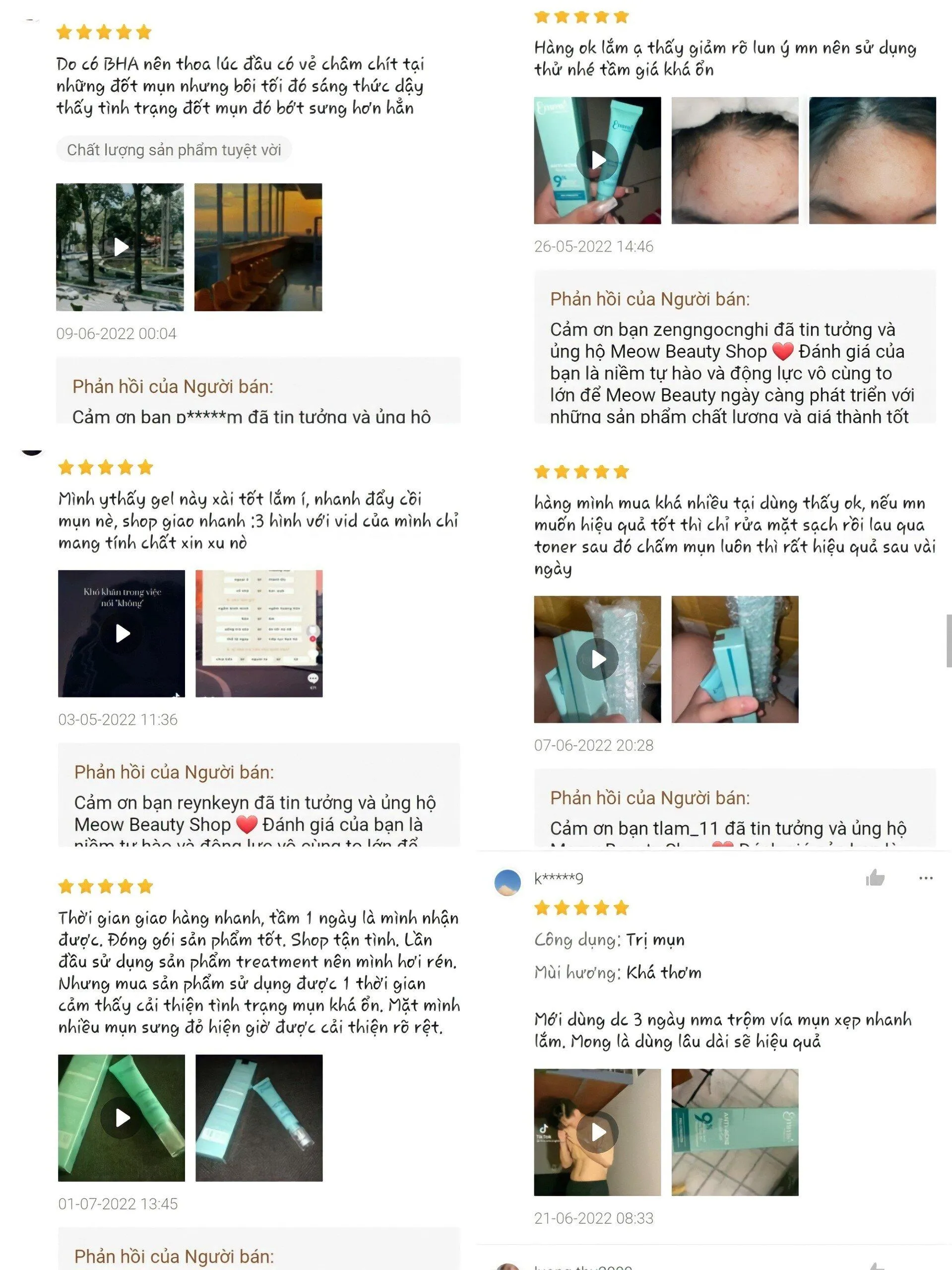 Feedback của khách hàng trên Shopee (Ảnh: Blogphunu.edu.vn)