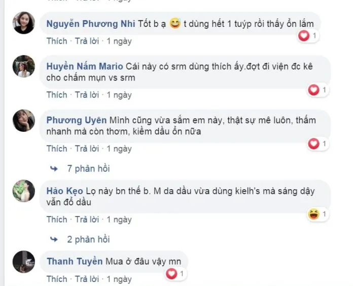 Đánh giá của khách hàng trên Facebook. (nguồn: Blogphunu.edu.vn)