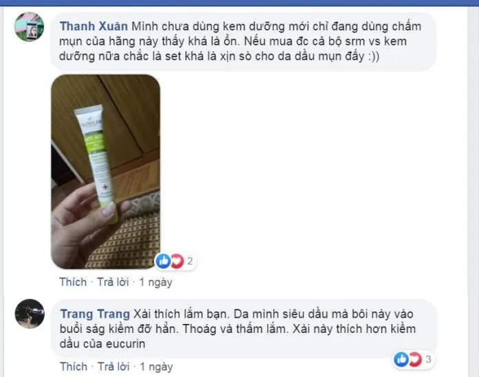 Đánh giá của khách hàng trên Facebook. (nguồn: Blogphunu.edu.vn)