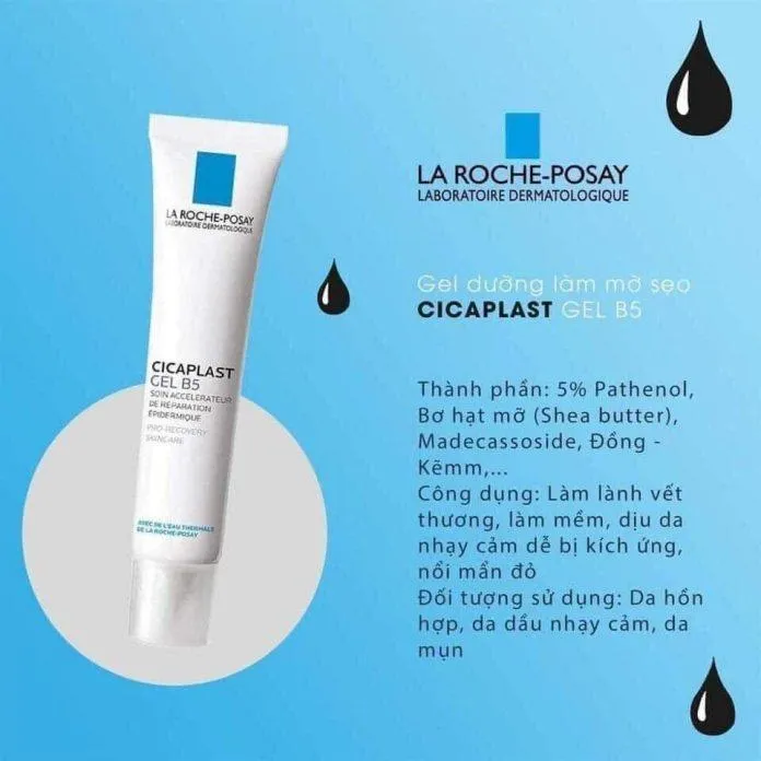 Gel B5 La Roche Posay có chứa Vitamin B5 là thành phần tuyệt vời trong phục hồi da ( Nguồn: internet)