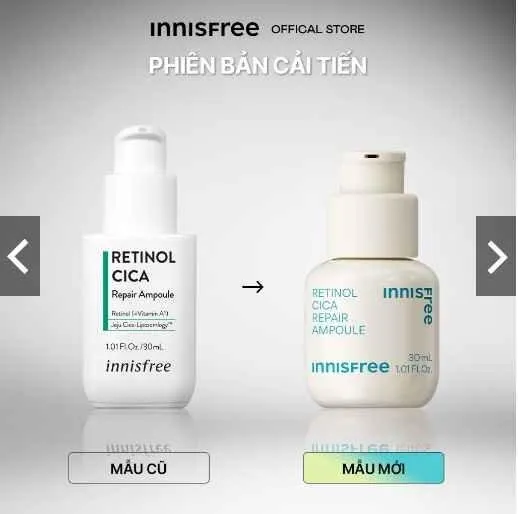 Tinh chất dưỡng phục hồi da innisfree Retinol Cica Repair Ampoule mẫu mới 2023 (Ảnh: Internet)