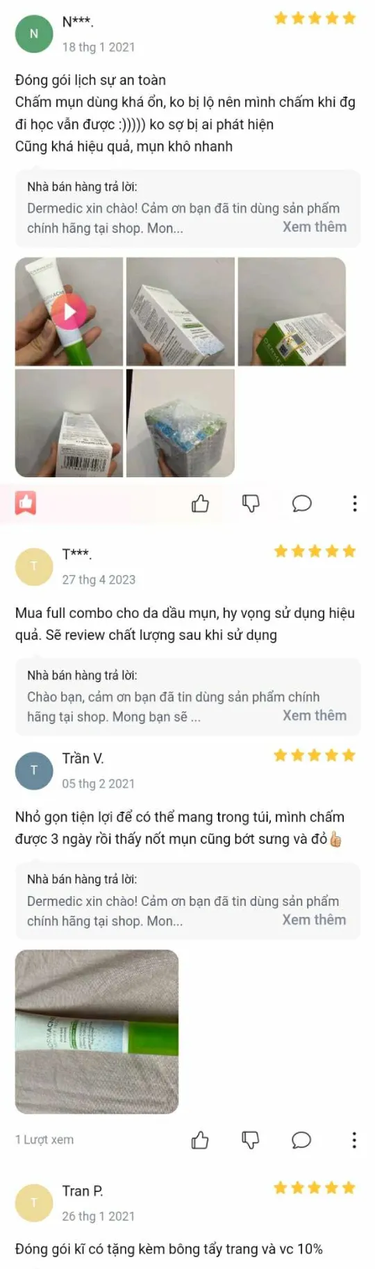 Đánh giá của khách hàng trên Lazada