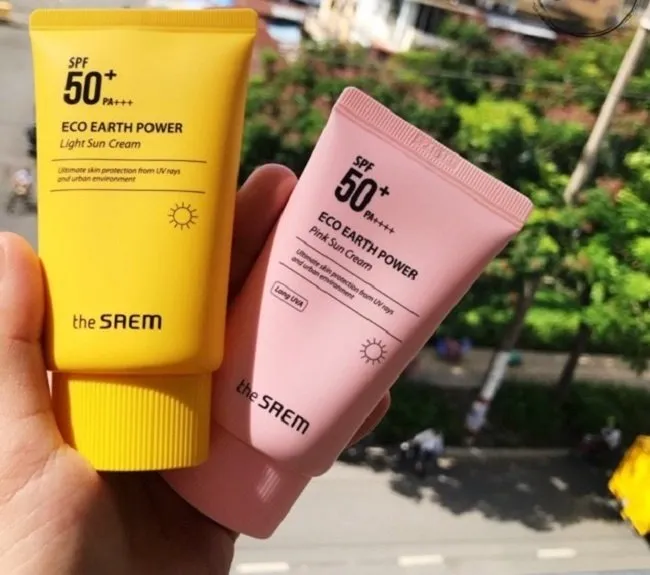 Review kem chống nắng dưỡng ẩm The SAEM Eco Earth Power Light Sun Cream SPF50+ PA+++