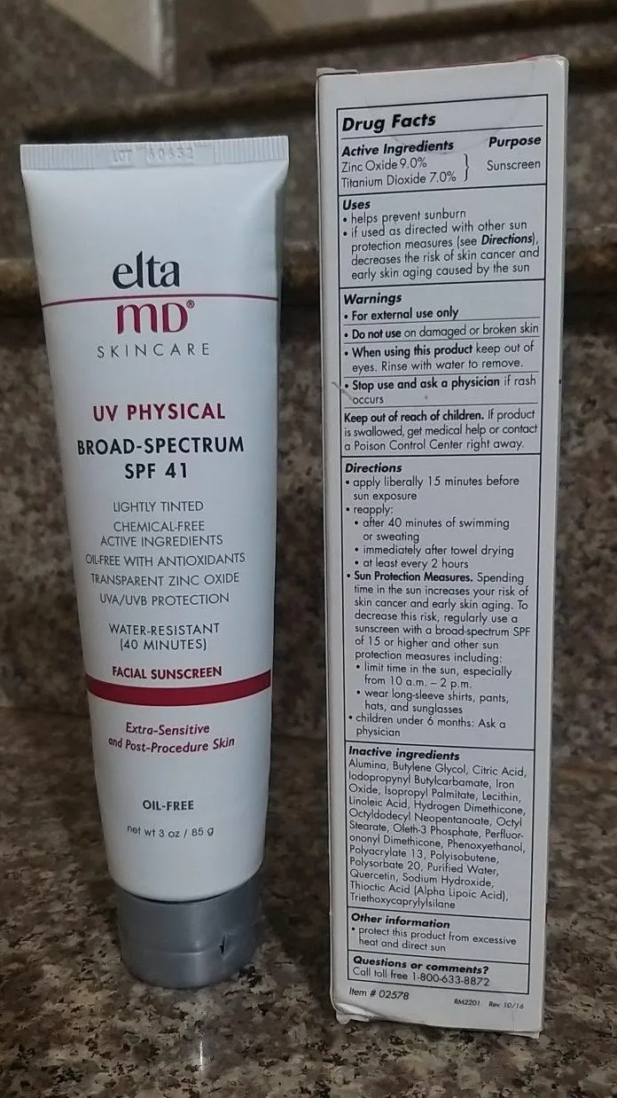 Bảng thành phần lành tính của kem chống nắng Elta MD UV Physical Broad-spectrum SPF 41 (Nguồn: Blogphunu.edu.vn)