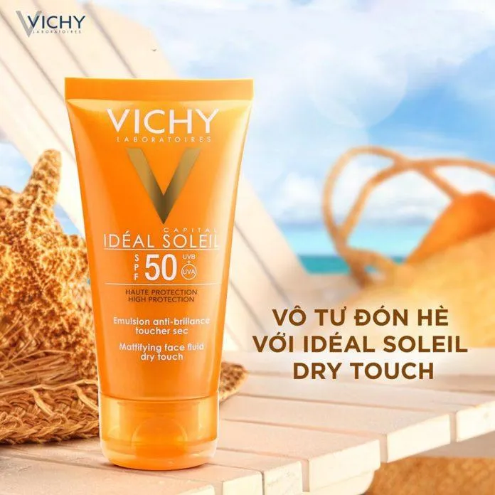 Review kem chống nắng Vichy Ideal Soleil Mattifying Face Fluid Dry Touch SPF 50 Pa+++: Kiềm dầu và không gây nhờn rít