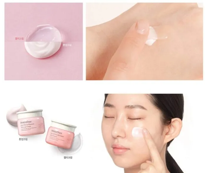 Mix sản phẩm cùng Kem Dưỡng Trắng Da Innisfree Jeju Cherry Blossom Tone Up Cream với tỉ lệ 1:1