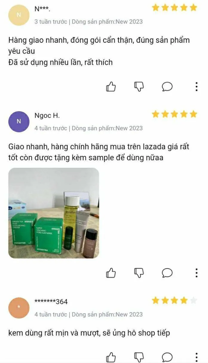 Đánh giá của một vài khách hàng trên Lazada