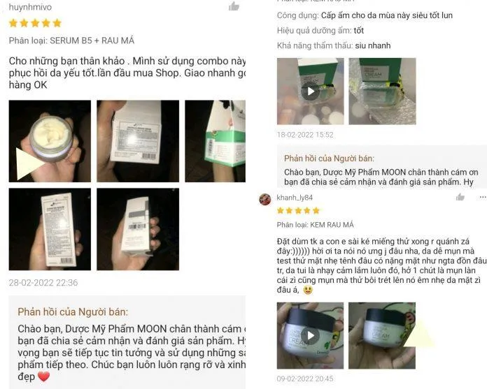 Đánh giá của khách hàng về kem dưỡng Goodndoc Centella Repair Cream (ảnh: internet)