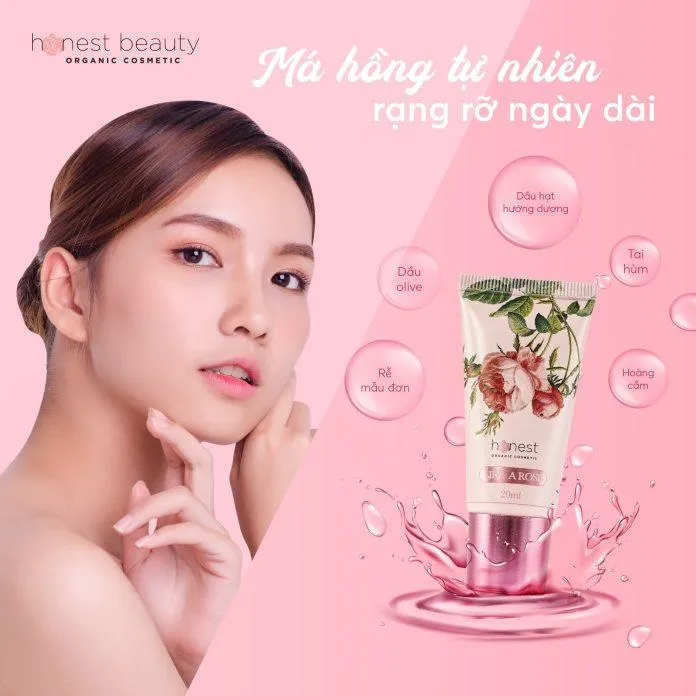 Kem dưỡng má hồng Honest Beauty Like A Rose đem đến đôi má trắng hồng ẩm mượt ( Nguồn: internet)