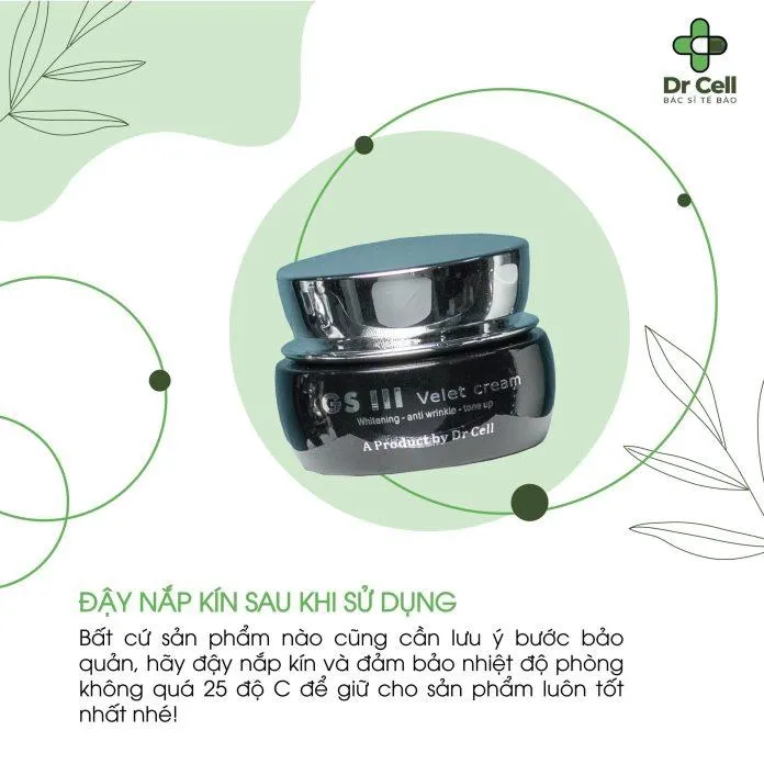 kem dưỡng trắng da ban ngày Dr Cell GSIII Velet Cream dễ sử dụng và dễ bảo quản (Ảnh: internet)