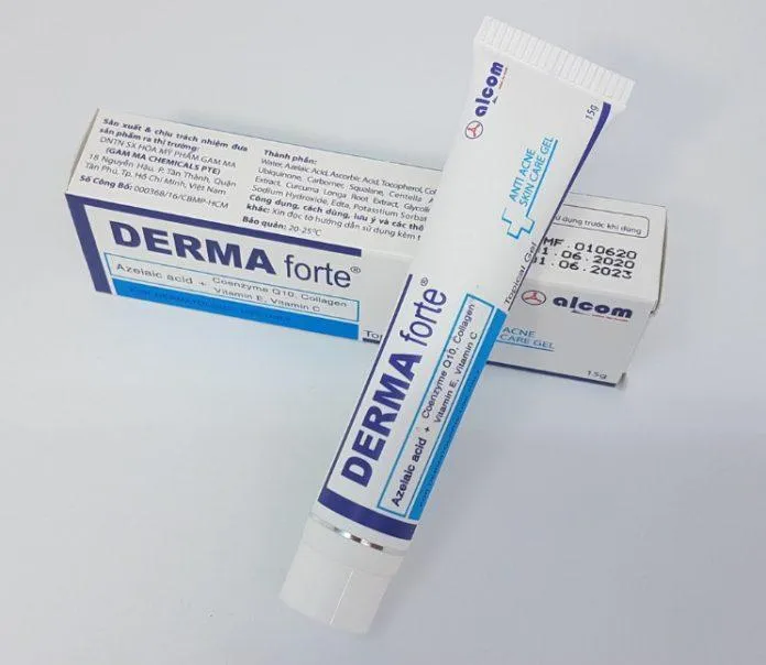 Kem trị mụn Derma Forte có thiết kế dạng tuýp đơn giản ( Nguồn: internet)