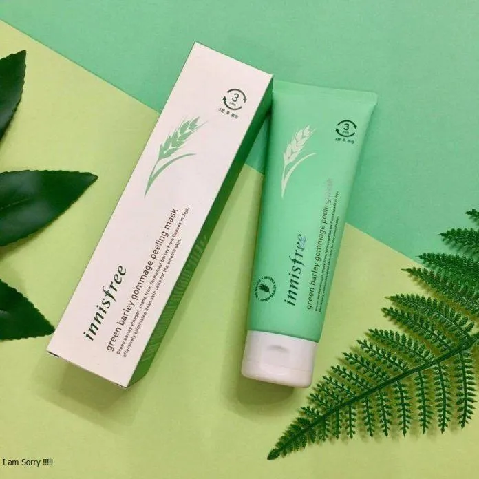 Bao bì cũ của mặt nạ Innisfree Green Barley Gommage Peeling Mask