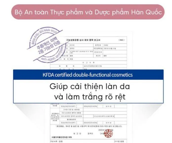 Sản phẩm đã được cấp giấy chứng nhận tại Hàn Quốc. (Nguồn: Internet)