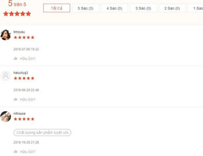 Những ý kiến đánh giá cao sản phẩm của khách hàng trên trang Shopee (nguồn ảnh: Blogphunu.edu.vn).
