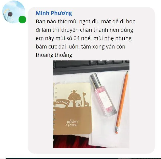 Hương thơm nhẹ nhàng rất phù hợp cho các bạn học sinh, sinh viên. (Nguồn: Internet)