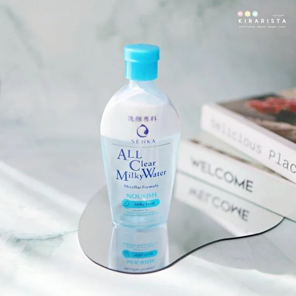 Nước sữa tẩy trang 2 lớp Senka All Clear Milky Water có giá vô cùng phải chăng cho một chai sản phẩm dung tích 230ml (Nguồn: Internet).