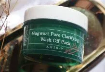 Mặt nạ đất sét Axis-y Mugwort Pore Clarifying Wash Off Pack giúp sạch da, thư giãn sau một ngày mệt mỏi (Nguồn: Internet)