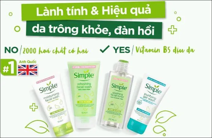 Thương hiệu mỹ phẩm Simple. (Nguồn: Internet)