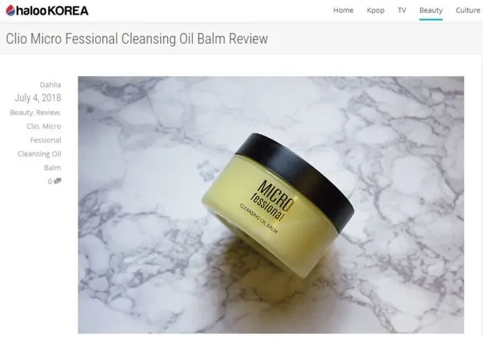 Bài review sáp tẩy trang CLIO Micro Fessional Cleansing Oil Balm trên trang halookorea (Nguồn : Blogphunu.edu.vn)