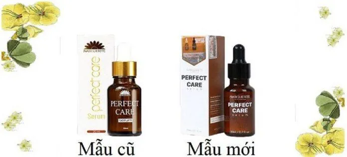 Serum dưỡng trắng NARGUERITE Perfect Care mẫu cũ và mẫu mới (ảnh: internet).