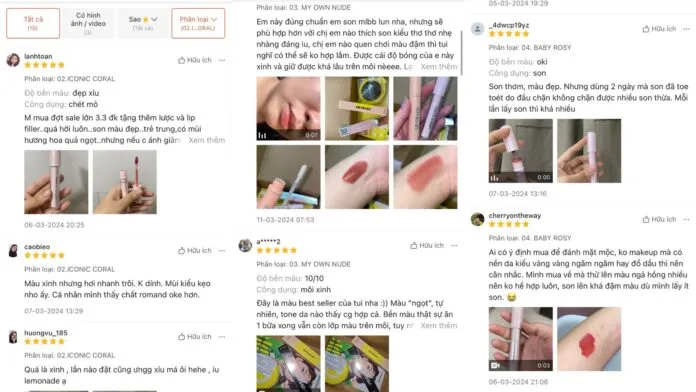 Đánh giá trên Shopee