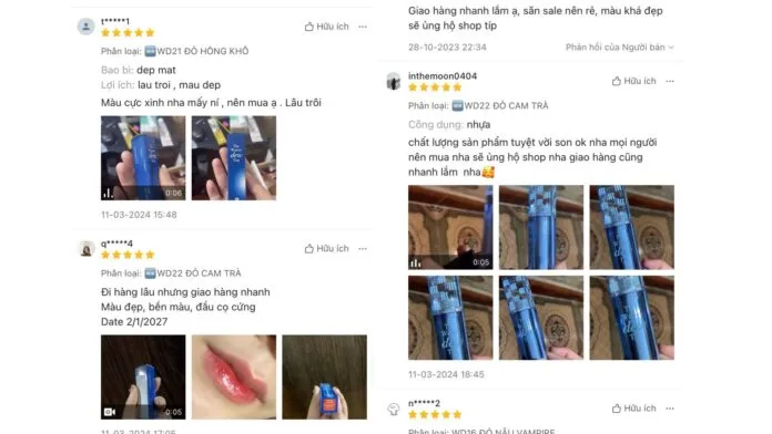 Đánh giá trên Shopee