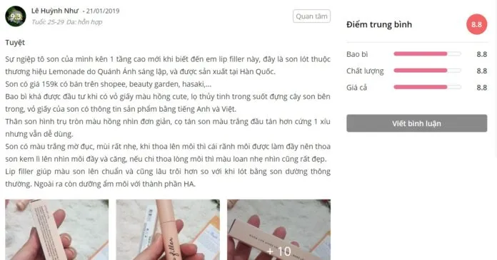 Đánh giá của khách hàng tại Sheis