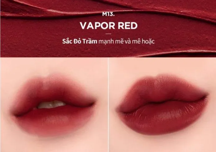 Vapor Red dù đánh lòng môi hay full môi đều xinh cả (Nguồn: Internet)