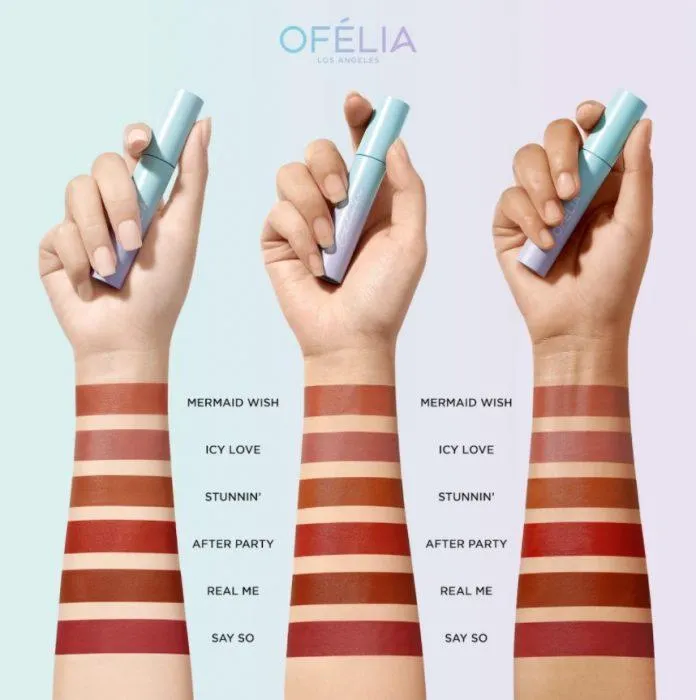 Cả 6 màu son OFÉLIA Glacier Velvet Tint đều phù hợp với tông da châu Á, phù hợp dùng hằng ngày và đi chơi. (Nguồn: Internet)