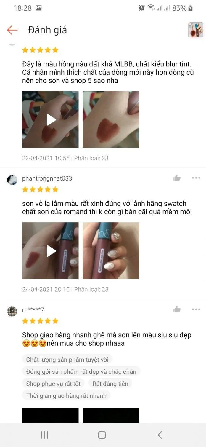 Đánh giá trên Shopee của khách hàng đã sử dụng sản phẩm (Ảnh: Blogphunu.edu.vn).