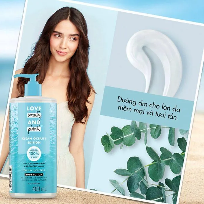 Sữa dưỡng thể Love Beauty and Planet Marine Hydration có khả năng cấp ẩm và tăng cường chống oxy hóa trên da (Nguồn: Internet).