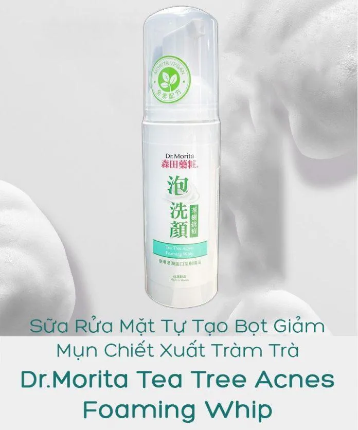 Sử dụng Sữa rửa mặt Dr.Morita Tea Tree Acnes Foaming Whip vào buổi tối để làm sạch sâu cho da (Nguồn: Internet).