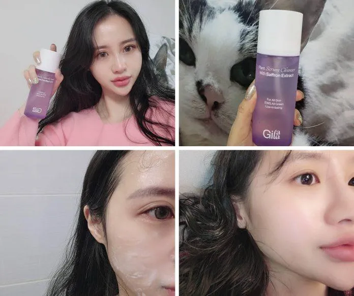 Đánh giá của cô nàng Mnmon_ trên Instagram về khả năng làm sạch của sữa rửa mặt Gilaa Plant Serum Cleanser trên da rất tốt (Nguồn: Instagram mnmom_ )